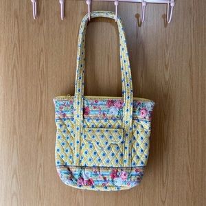 Yellow Quilted Floral Vera Bradley Shoulder Bag Purse